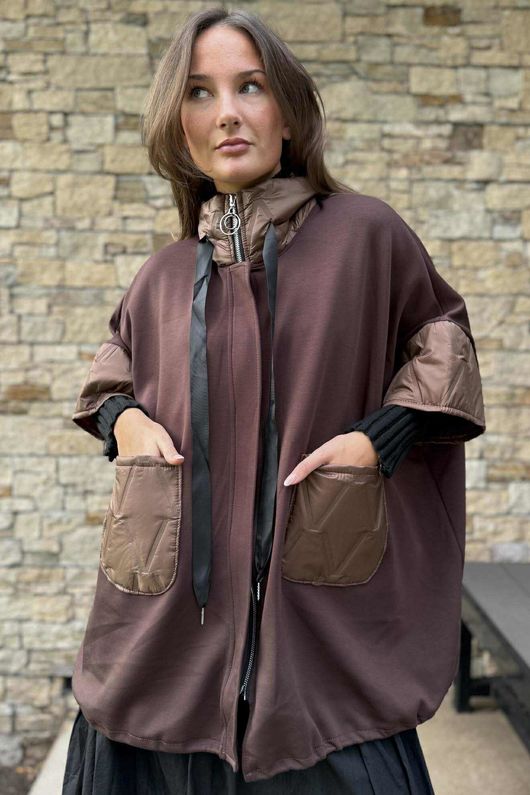 Soft Tech Jersey Puff Jacket Chocolate